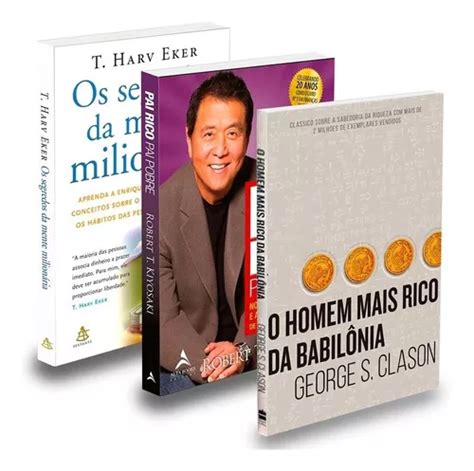 Kit 3 Livros Pai Rico Pai Pobre Robert Kiyosaki Os Segredos Da