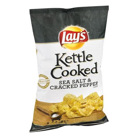 Lay S Kettle Cooked Sea Salt Cracked Black Pepper Potato Chips Hy