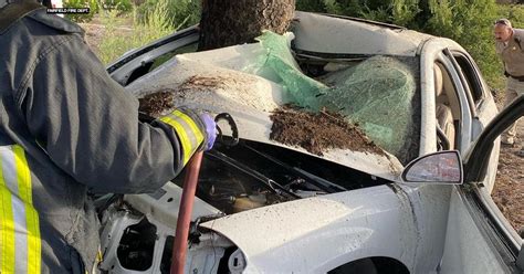 Firefighters Pull Person Out Of Car That Crashed Into Tree Off I 80 In