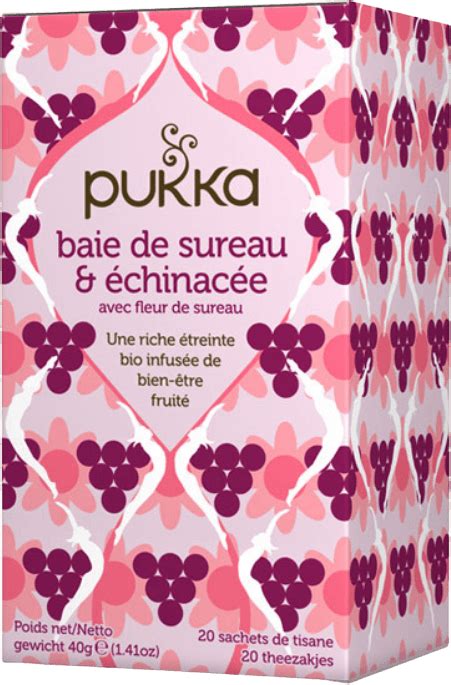 Acheter Thé Infusion BIO Fair Trade Baie Sureau Echinacée Pukka