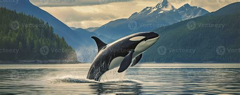 Killer whale breaching out of water, 24977794 Stock Photo at Vecteezy