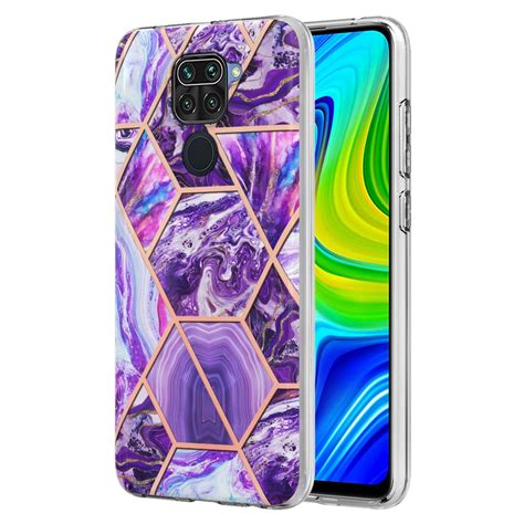 For Xiaomi Redmi Note X G Electroplating Splicing Marble Tpu