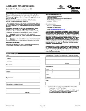 Fillable Online Acma Gov Acma Application For Accreditation Form Fax