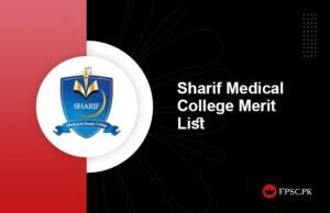 Sharif Medical College Merit List Mbbs Bds St Nd Rd