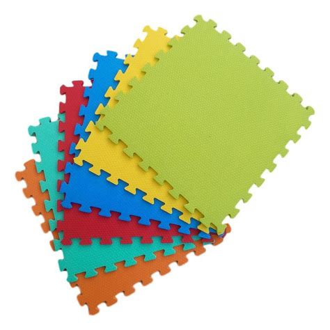 Kit 12 Tapetes Tatames Infantil Coloridos Eva 50x50x1cm 10mm Infantil