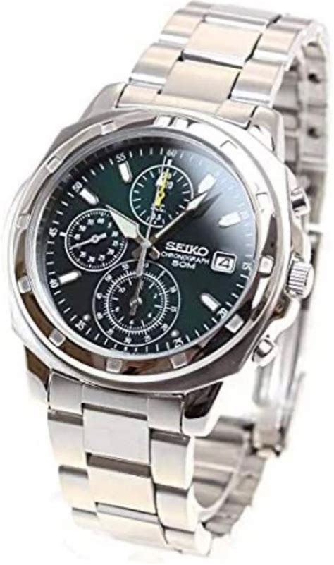 Seiko SND411P Men S Imported Silver Dial Color Green Watch