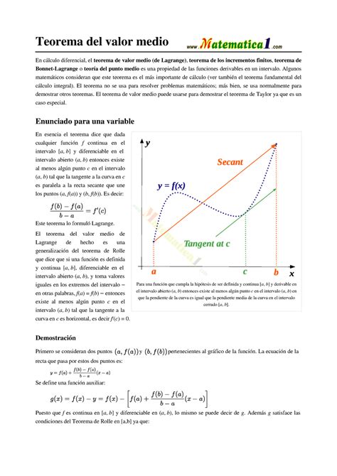Teorema Del Valor Medio Nxpower Lite Teorema Del Valor Medio En