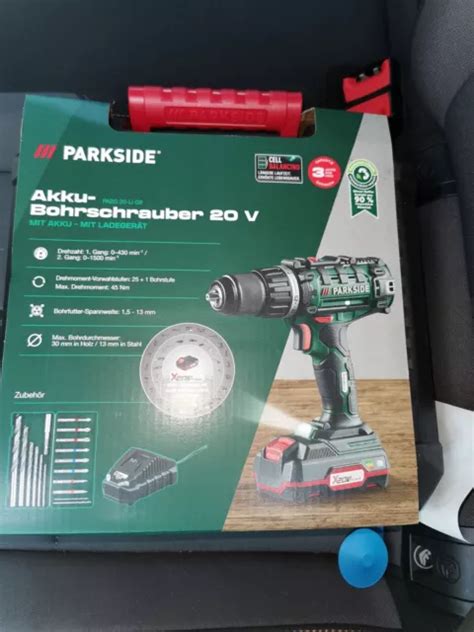 PARKSIDE 20 V Akku Bohrschrauber Set PABS 20 Li G8 mit Zubehörset