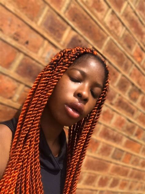 Praizzy On Orange Braids Twists Orange Braids Orange Braids Black