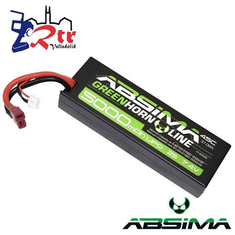 Lipo Absima 2s 5000 Mha 50C Caja Dura HardBox 2s T Plug