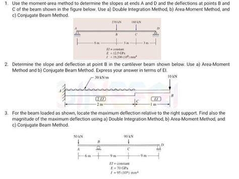 1 Use The Moment Area Method To Determine The Slopes