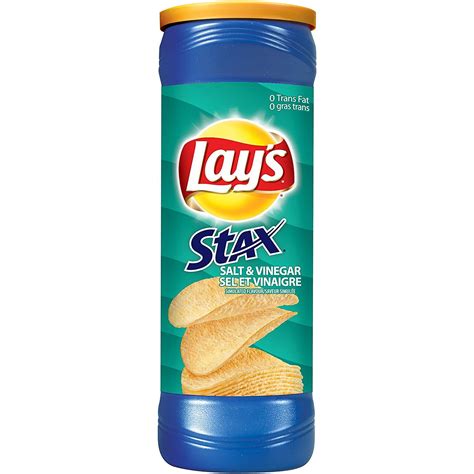 Lay's Stax Salt & Vinegar Flavored Potato Crisps Canister, 5.5 Ounce ...