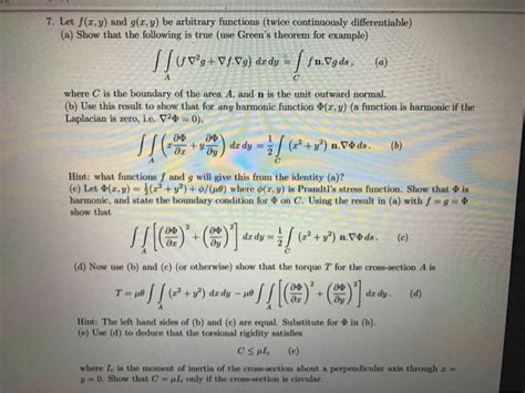 Solved 7 Let F X Y And G X Y Be Arbitrary Functions