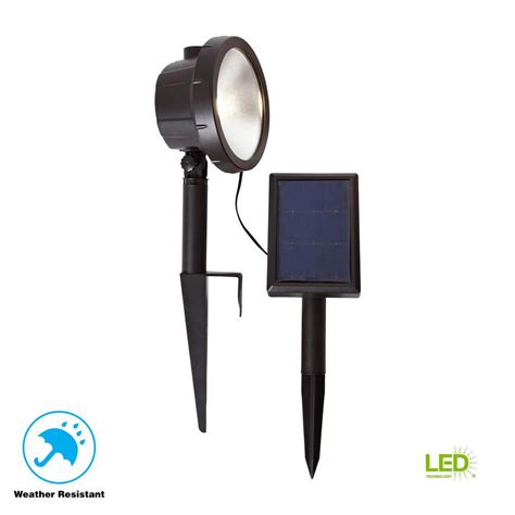 Hampton Bay Solar Black Outdoor Integrated LED 3000K 75 Lumens Wall