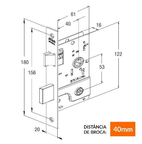 Fechadura Externa Tetra Stam Roseta Inox Porta Madeira Cr R