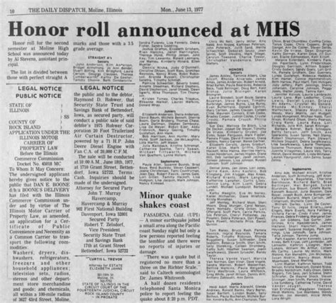 Moline High School Honor Roll - Newspapers.com™