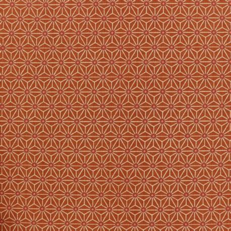 Tissu Asanoha Coton Cretonne Enduit Saki Terracotta Ma Petite Mercerie