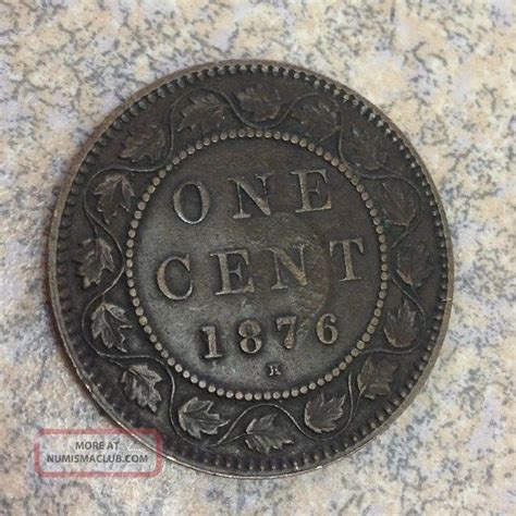 1876 H Large Cent Canada Queen Victoria 1c Xf