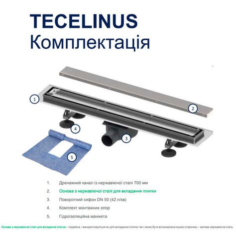 Душовий канал TECE Linus 15103099 900 мм - купити в магазинах АГРОМАТ ...