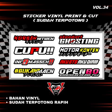 Jual Stiker Racing Pack Print Cut Viral Terbaru Stiker Motor Sticker