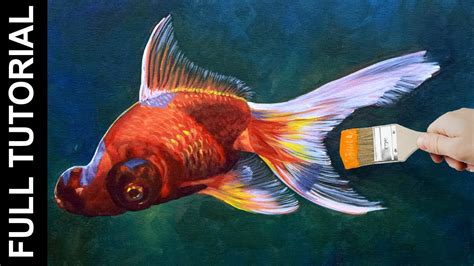 Tutorial How To Paint A Gold Fish In Acrylics Jmlisondra Youtube