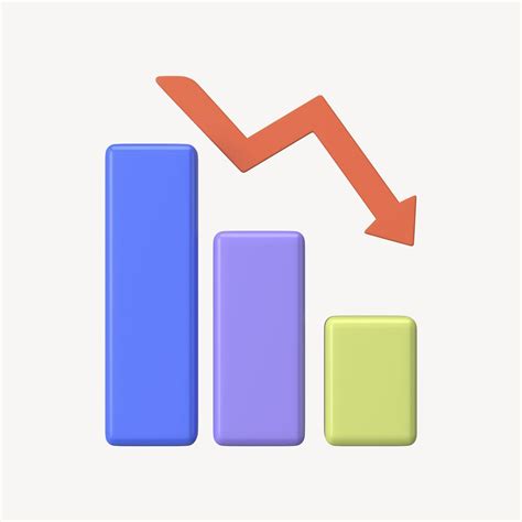 Decreasing bar graph 3D rendered | PSD - rawpixel