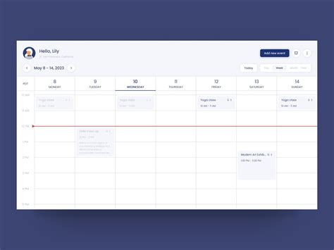 Calendar – plan your day by Veronica Makhankova on Dribbble