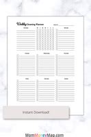 Weekly Cleaning Planner Printable PDF – Mom Money Map