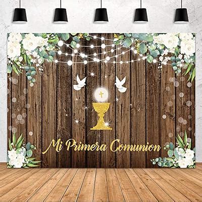 MEHOFOND 7x5ft Mi Primera Comunion Backdrop First Holy Communion