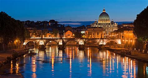 1,100+ View Of St Peters Basilica In Rome Italy At Sunset Stock Photos