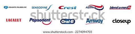 Toothpaste Logos Most Popular Toothpaste Brands Stock Vector Royalty