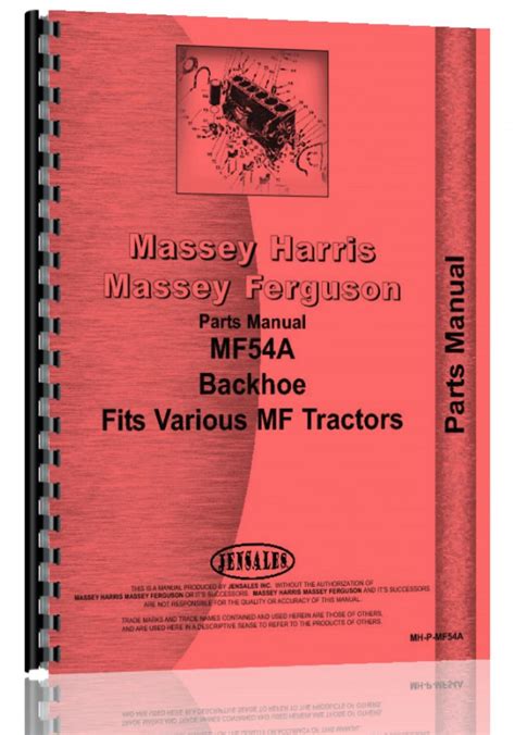 Massey Ferguson 50c Backhoe Attachment Parts Manual