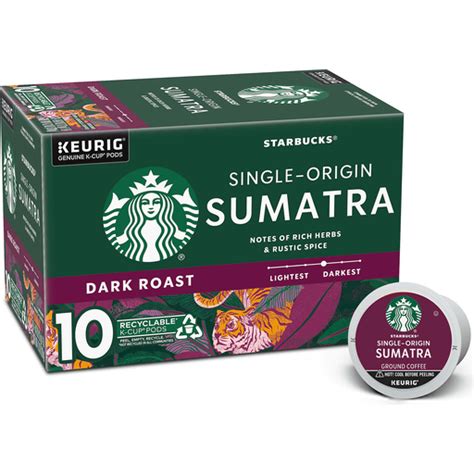 Starbucks K Cup Coffee Podsdark Roast Coffeesumatra Arabica