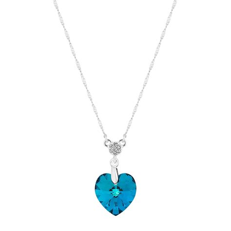 Jon Richard Made With Swarovski Crystals Silver Plated Blue Heart