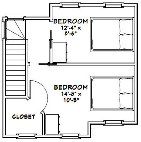 20x16 House 2 Bedroom 1 Bath 630 Sq Ft PDF Floor Plan Etsy House