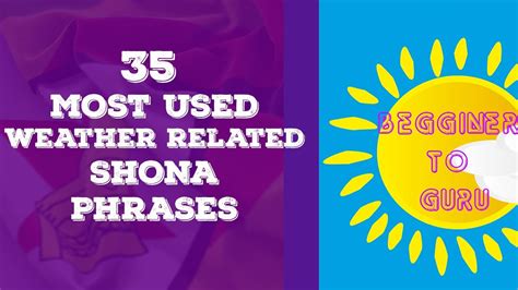 Learn Shona 35 Most Used Weather Related Shona Phrases Native Speaker