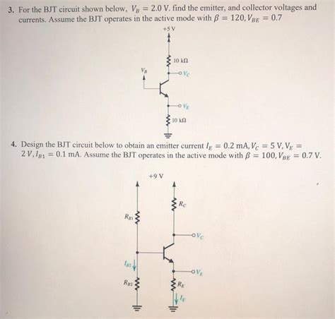 Solved 3 For The BJT Circuit Shown Below VB 2 0 V Find Chegg