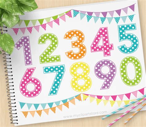 Rainbow Numbers - Premium Vector SVG Clip Art by MyClipArtStore