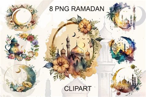 Ramadan Watercolor Clip Art Collection Graphic By Azouisma Creative