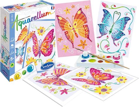 SentoSphère AQUARELLUM MINI PAPILLONS 4 PLANCHES Kit peinture