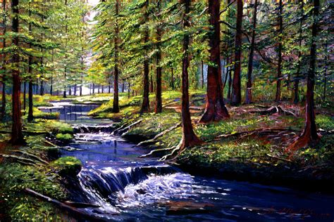 Forest Waters Painting By David Lloyd Glover Fine Art America