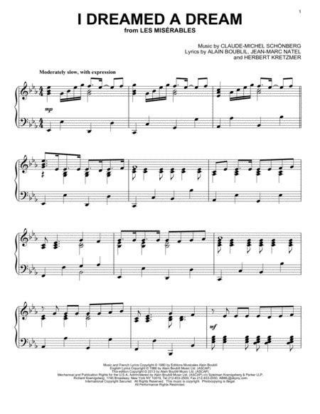 I Dreamed A Dream By Glee Cast Jean Marc Natel Digital Sheet Music