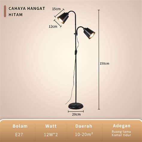 Jual Termasuk Bohlam E27 Standing Lamp Ruang Tamu Sederhana 3 Warna