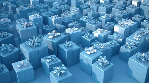 Fondo Varios Tamaños De Cajas De Regalo Azules Adornadas Con Cintas