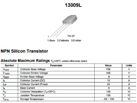 ::.13009L NPN Transistor 12A 700V TO-3P.::