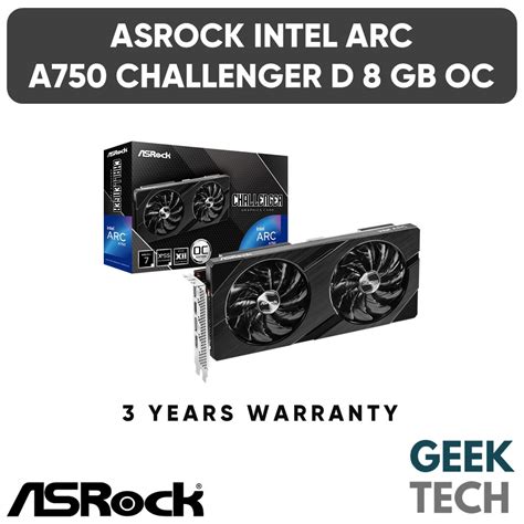 ASRock Intel Arc A750 Challenger D 8GB OC Graphics Card GPU Shopee