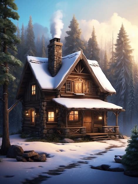 Premium AI Image | cozy cabin in the winter