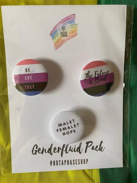 Genderfluid Gay Pride Progression Flag Pin Badge Rainbow Etsy