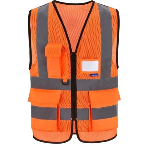 Gilet Fluorescent De Sécurité Marque Modèle Orange Adulte