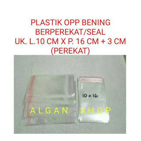 Jual Plastik Opp Perekat 16 X 10 Cm Isi 100 Pcs Lem Seal Bungkus